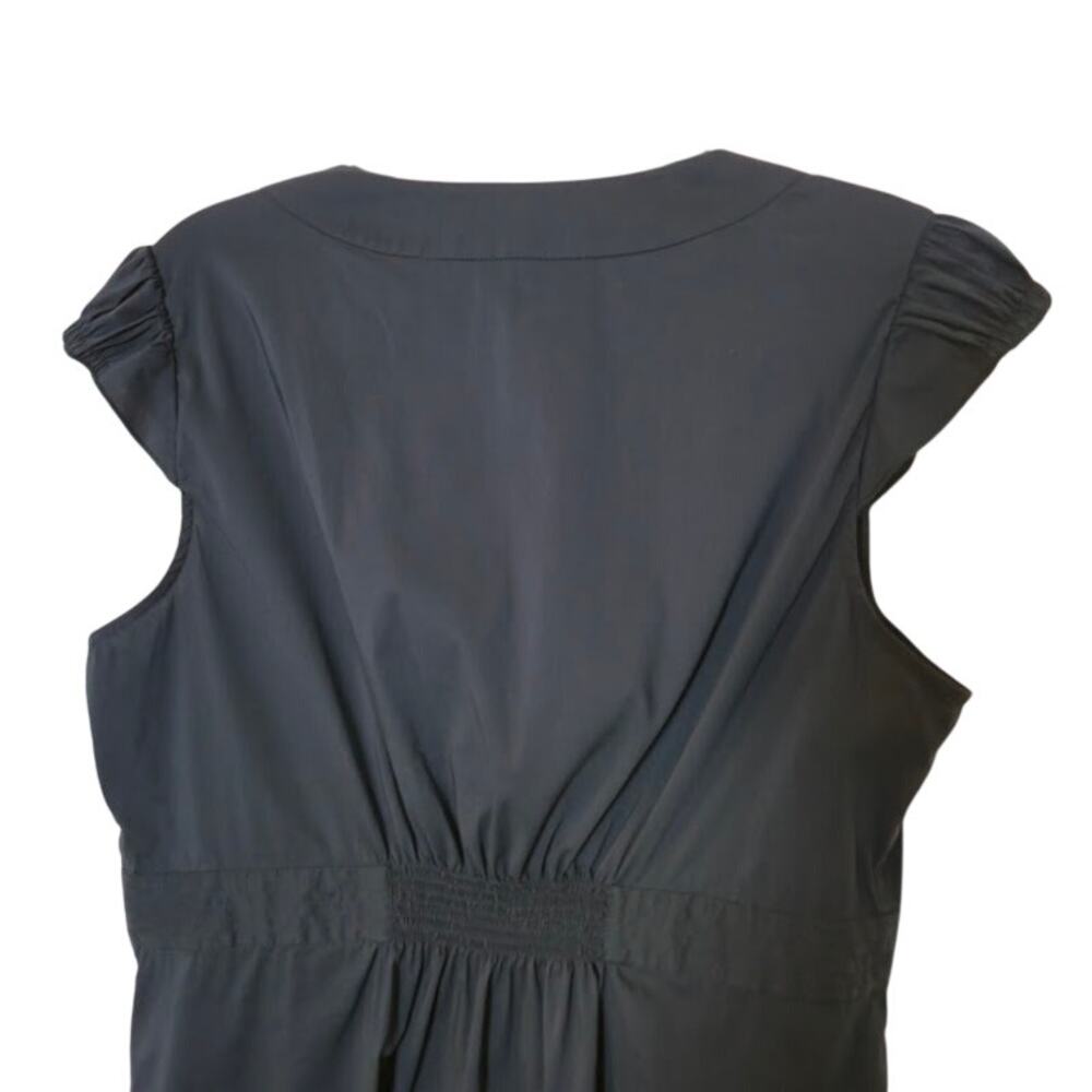 BCBG Maxazria Womens Top Size Large Navy Blue Empire Waist Preppy Classic Chic - Picture 6 of 11